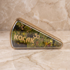 Koçak pistachio ezme cubes in an elegant gold triangle tin. 100% Antep pistachios, rich flavor. Perfect Turkish gift, 150g, made in Türkiye.