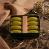 Kocak Baklava pistachio cookies in metal tin box 500g – gold divider black luxury packaging